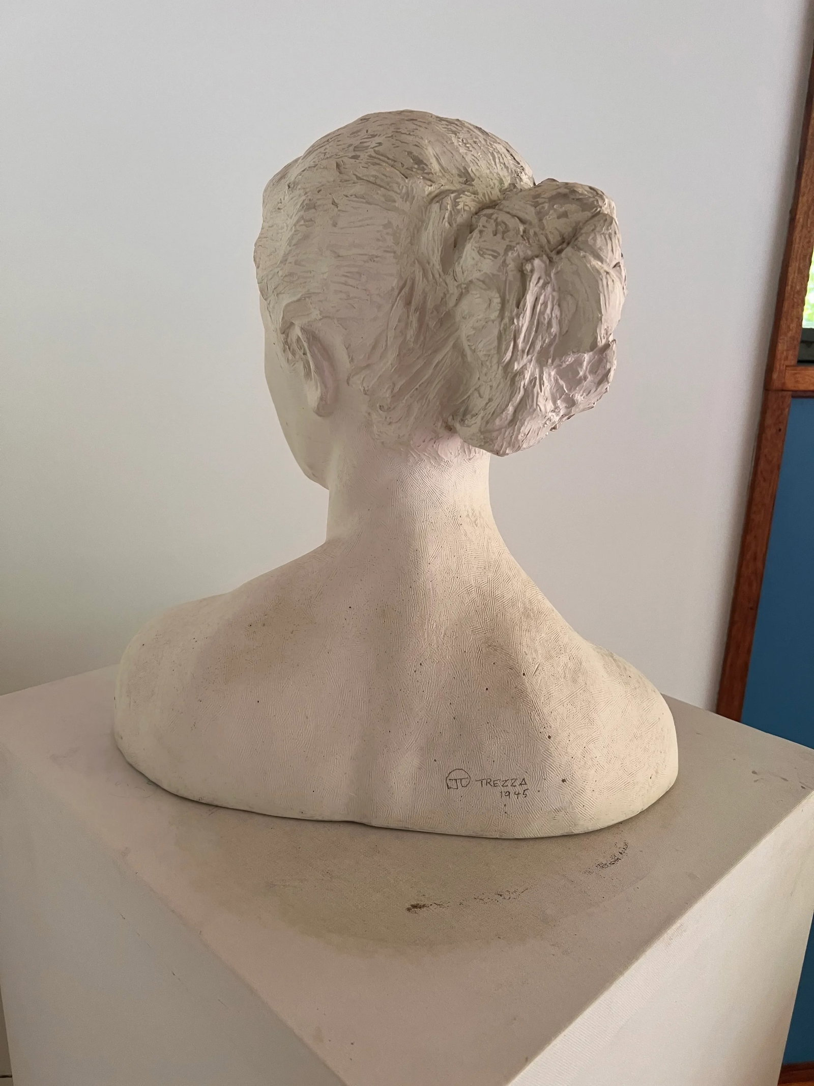 1950s Plaster Bust of Young Woman, by Tony Trezza - 2