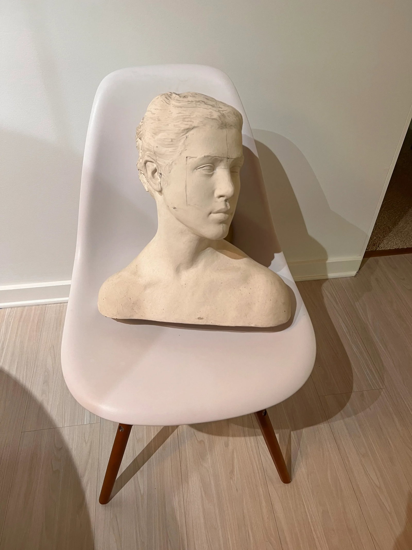 1950s Plaster Bust of Young Woman, by Tony Trezza - 5