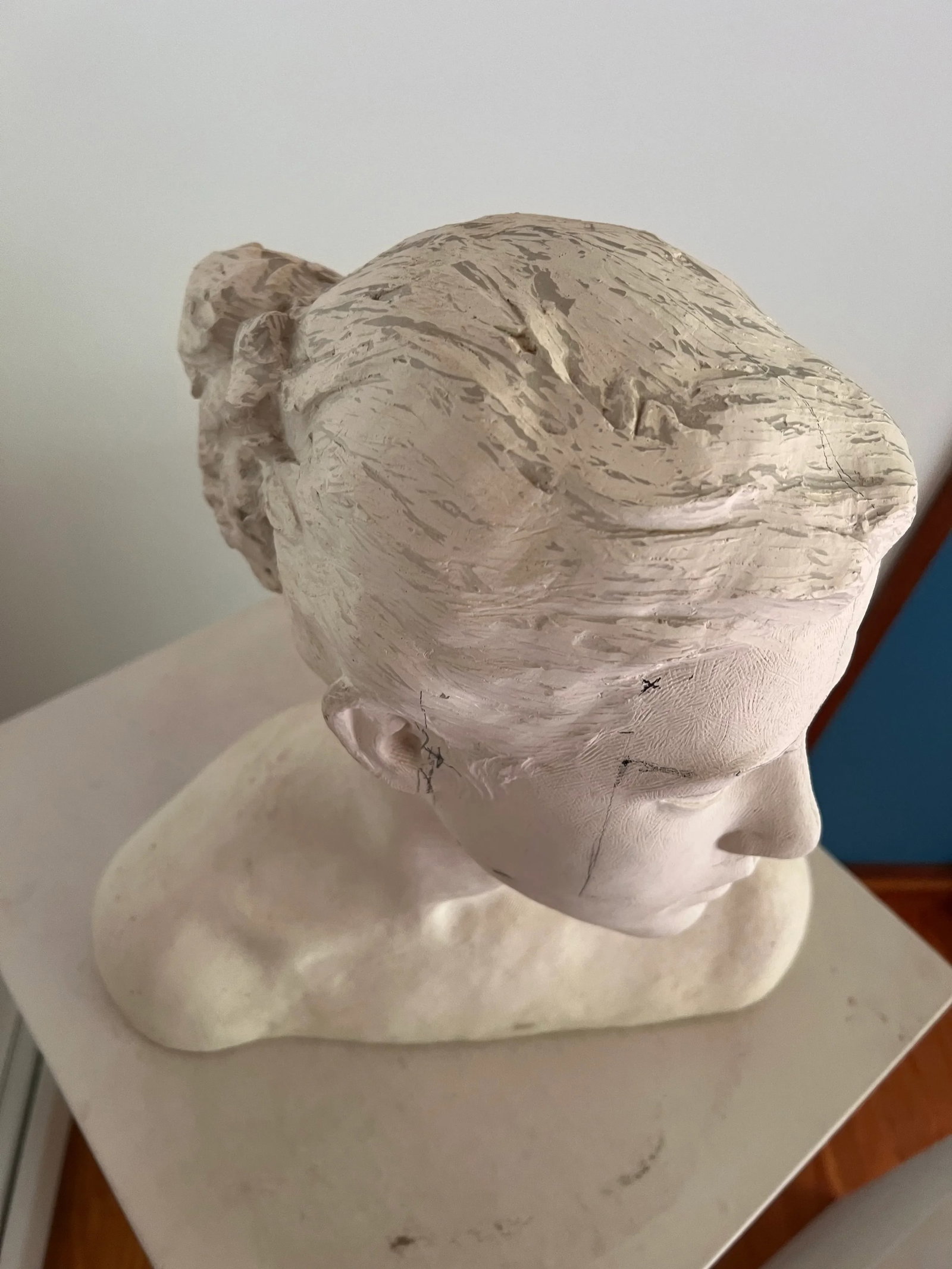 1950s Plaster Bust of Young Woman, by Tony Trezza - 6