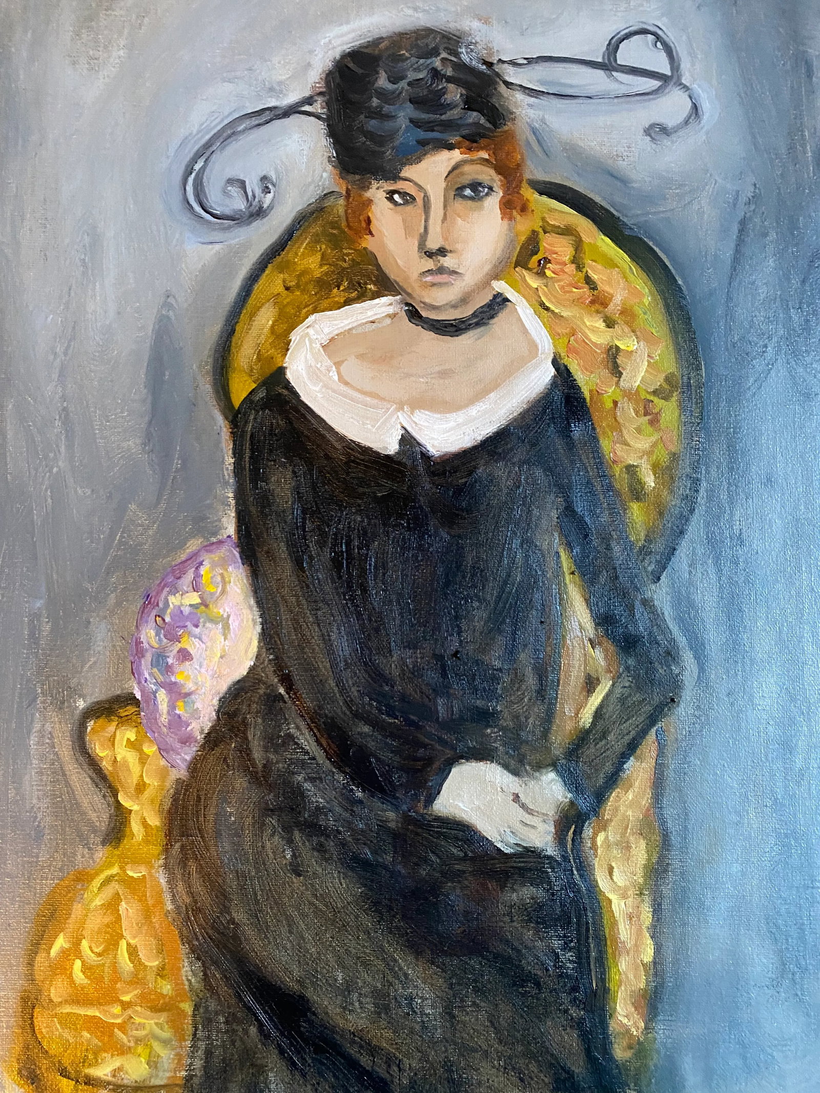 "Portrait of Eloise" Contemporary Original Expressionist Oil Painting by Alice Ford - 2