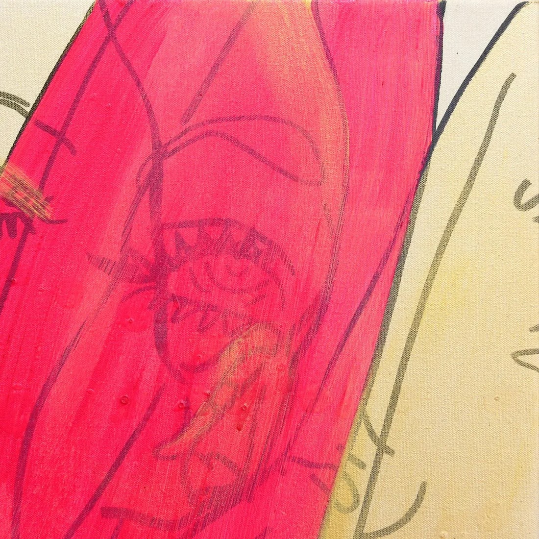 "Untitled (Pink and Gold Tie)" Original Artwork by Hilary Bond - 3