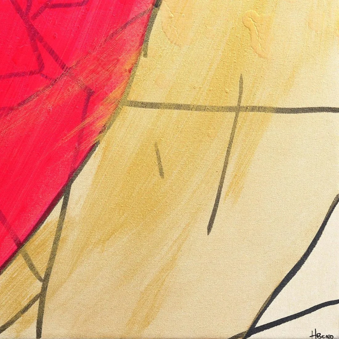 "Untitled (Pink and Gold Tie)" Original Artwork by Hilary Bond - 5