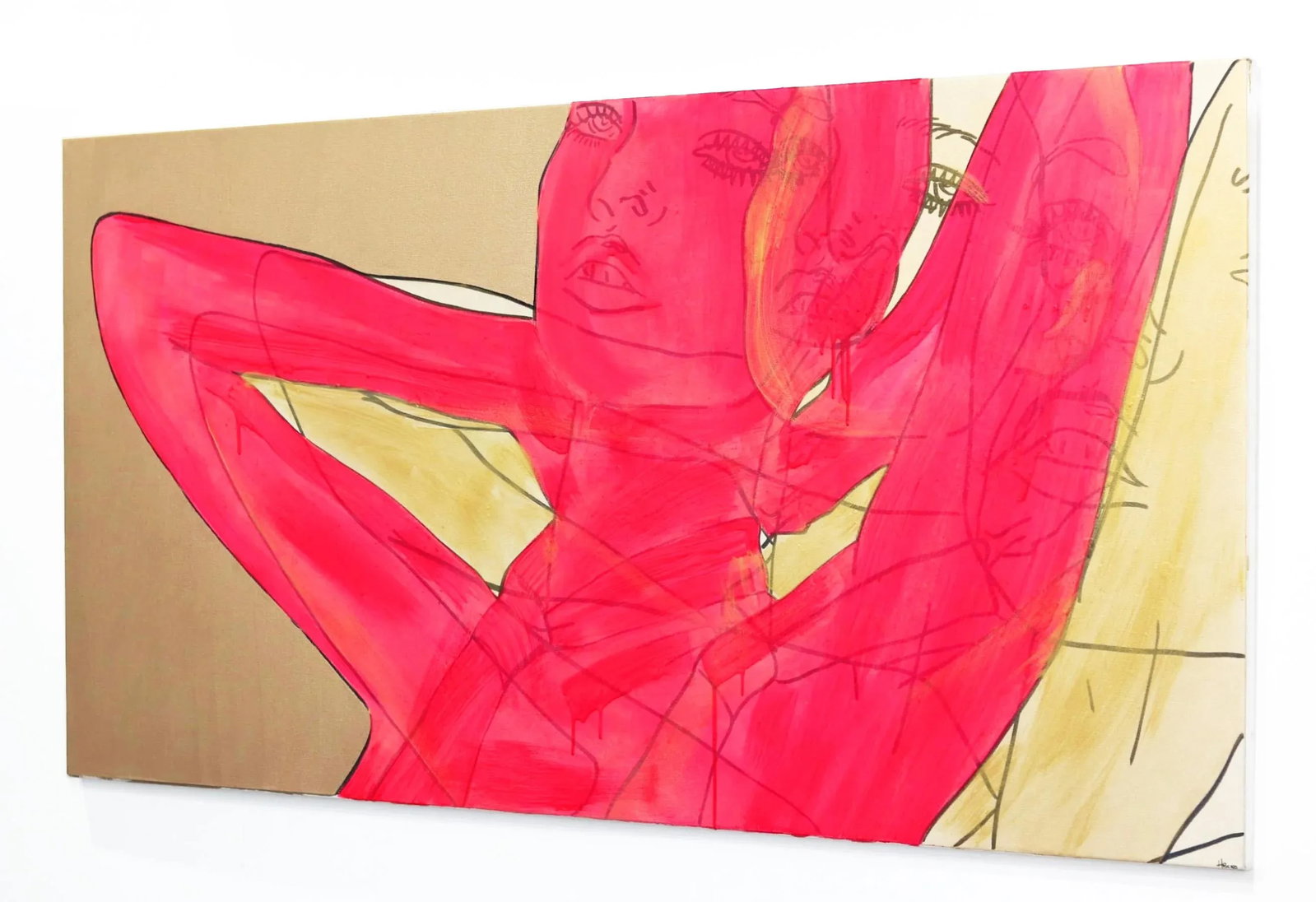 "Untitled (Pink and Gold Tie)" Original Artwork by Hilary Bond - 6