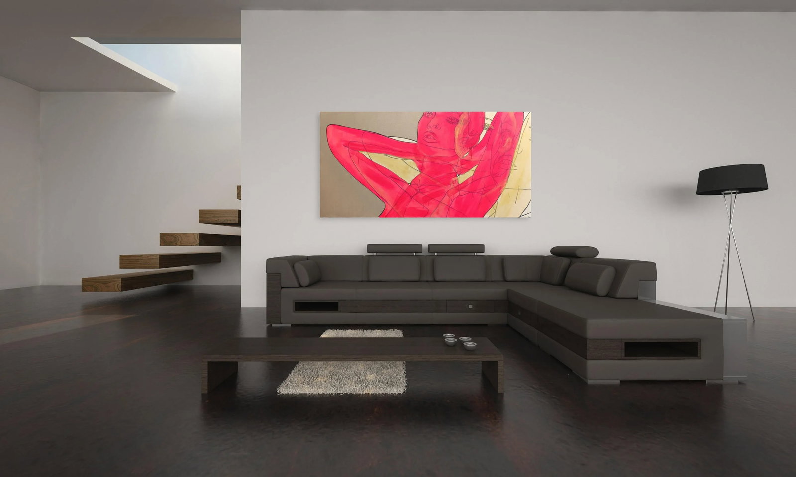 "Untitled (Pink and Gold Tie)" Original Artwork by Hilary Bond - 7