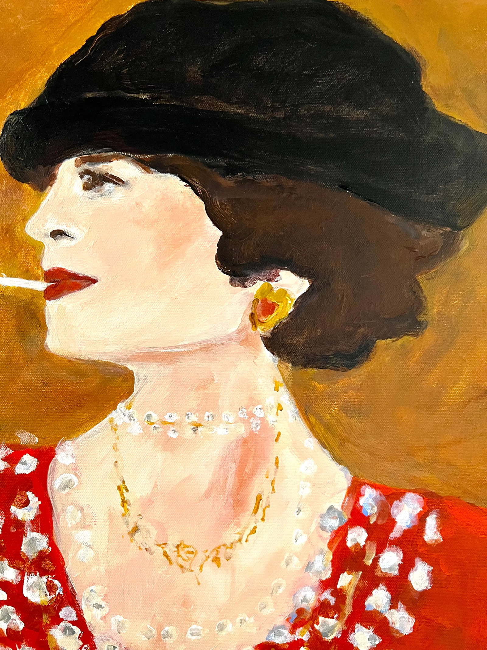 "The Marvelous Gabrielle "CoCo" Chanel" Contemporary Original Expressionist Portrait Painting by San - 2