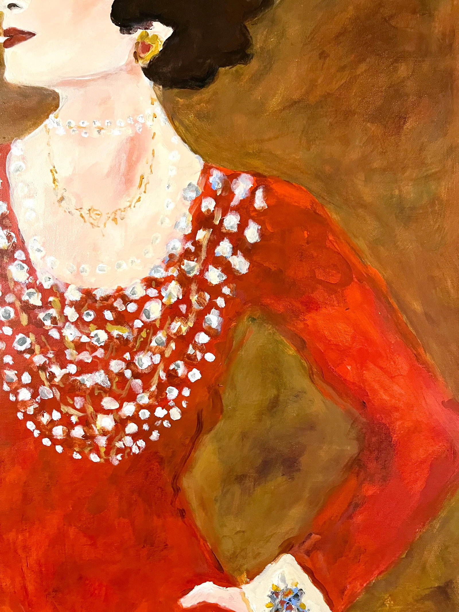 "The Marvelous Gabrielle "CoCo" Chanel" Contemporary Original Expressionist Portrait Painting by San - 3