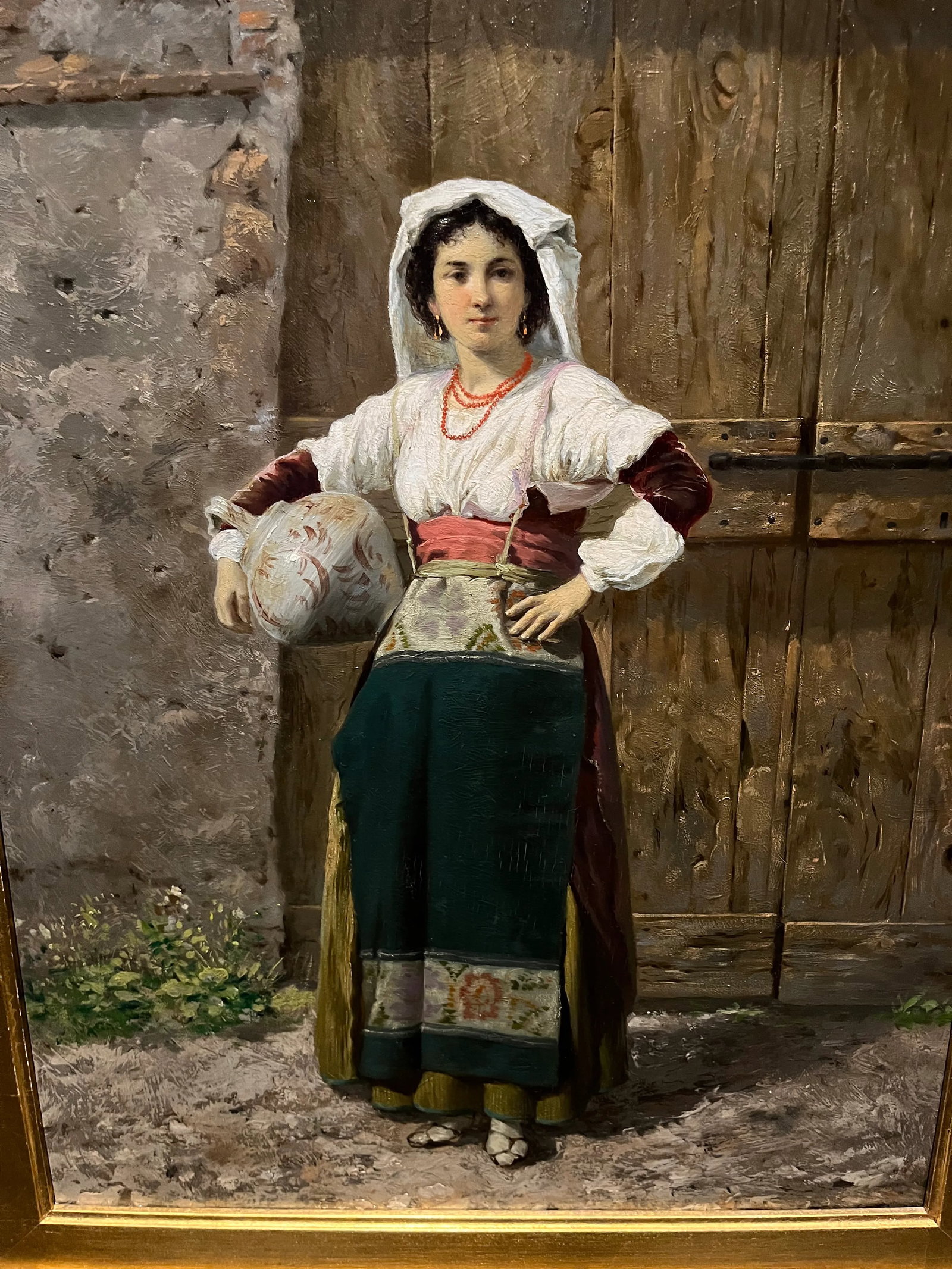 Antique Realist Portrait Oil Painting "The Roman Girl" - 2
