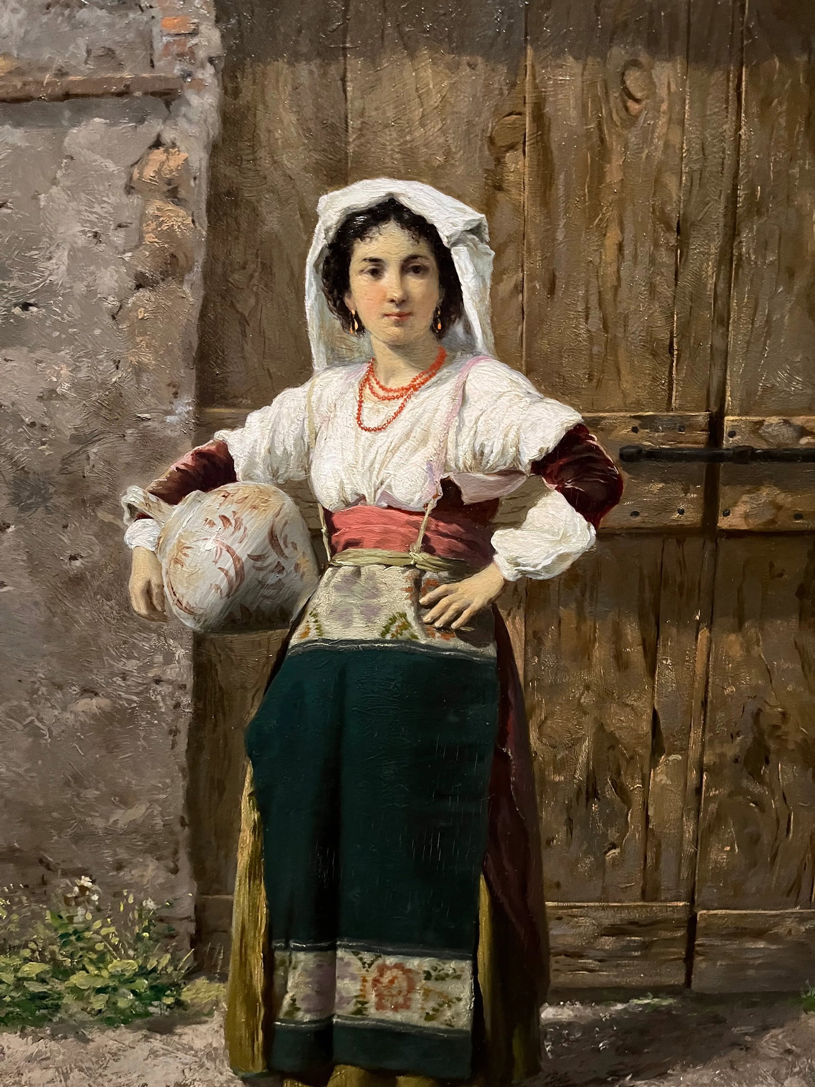 Antique Realist Portrait Oil Painting "The Roman Girl" - 4