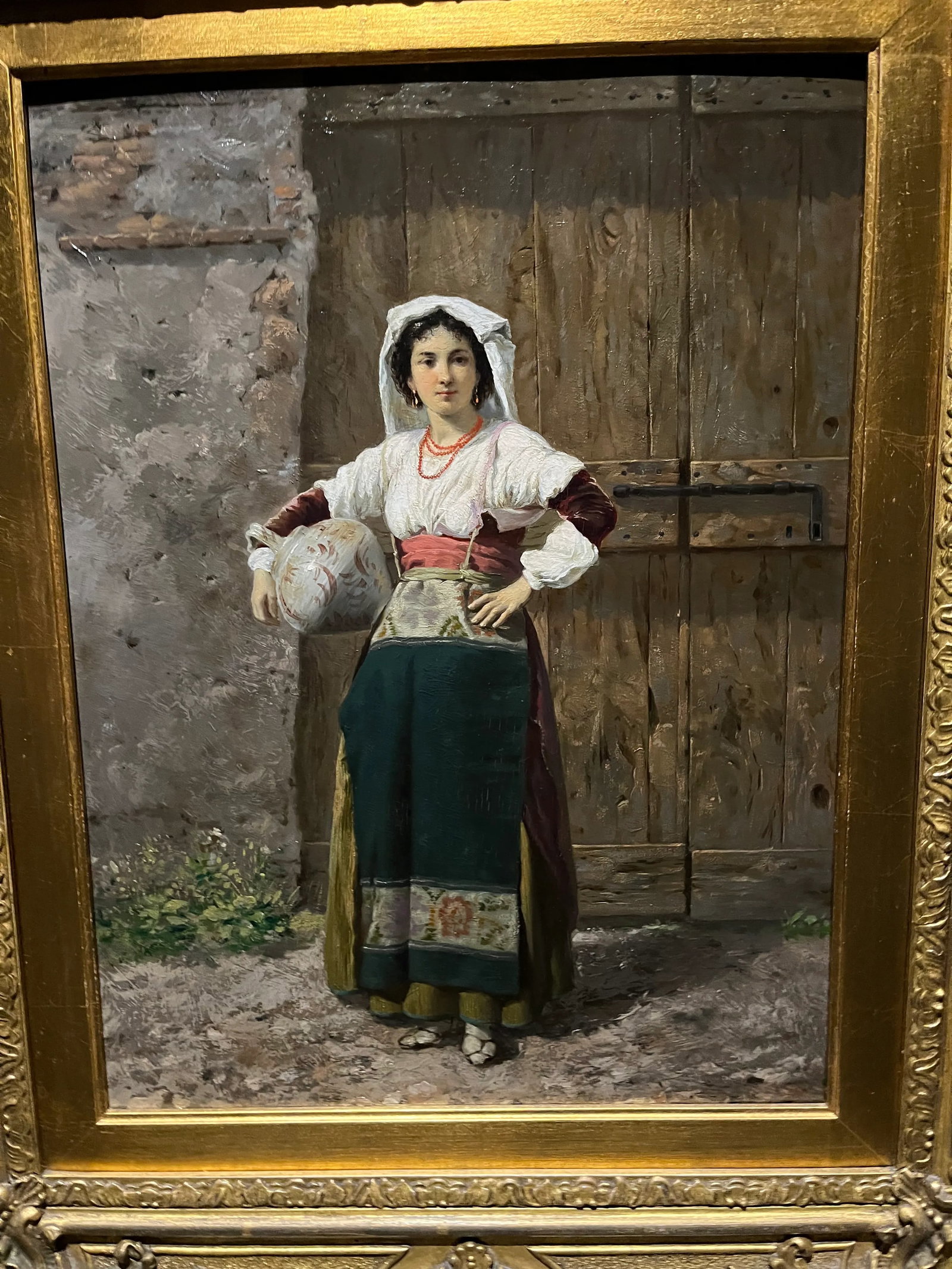 Antique Realist Portrait Oil Painting "The Roman Girl" - 5