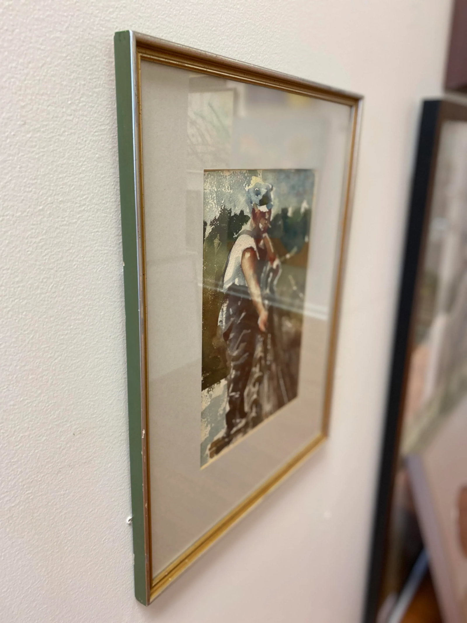 "All in a Days Work" Vintage Watercolor Painting Framed - 4