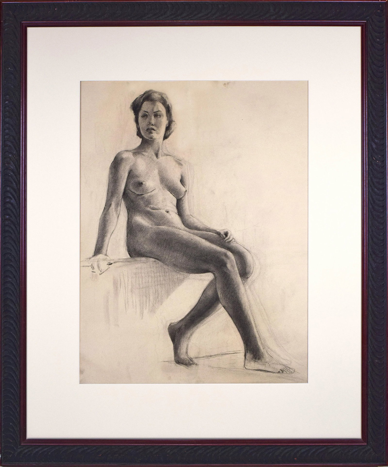 Large Vintage Art Deco Charcoal Nude Female Figure Study by Illustrator William B Pattengill 1934 (1 of 7)