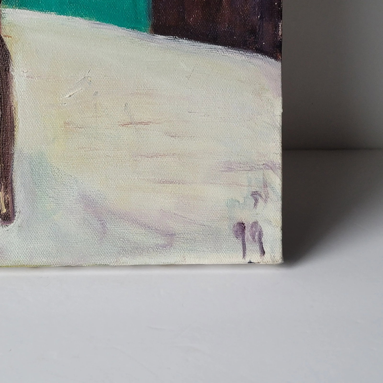 1990s Standing Nude Expressionist Portrait Oil Painting by Rosemary Rabut - 5