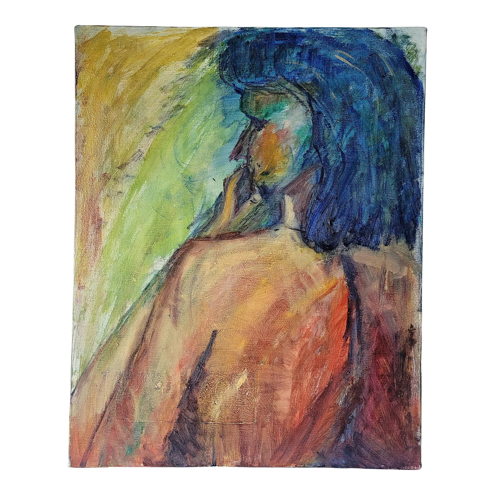 Female Nude Expressionist Portrait Oil Painting by Rosemary Rabut: Female Nude Expressionist Portrait Oil Painting by Rosemary Rabut Measures 16 X 20 Oil on stretched canvas Signed and dated on back Artist: Rosemary Rabut Unframed To see more portraits from this