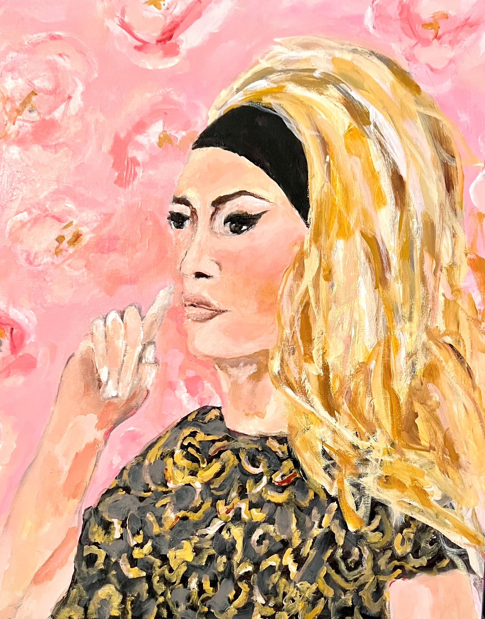 Brigitte Bardot 2 Original Painting by Sandy Welch - 2