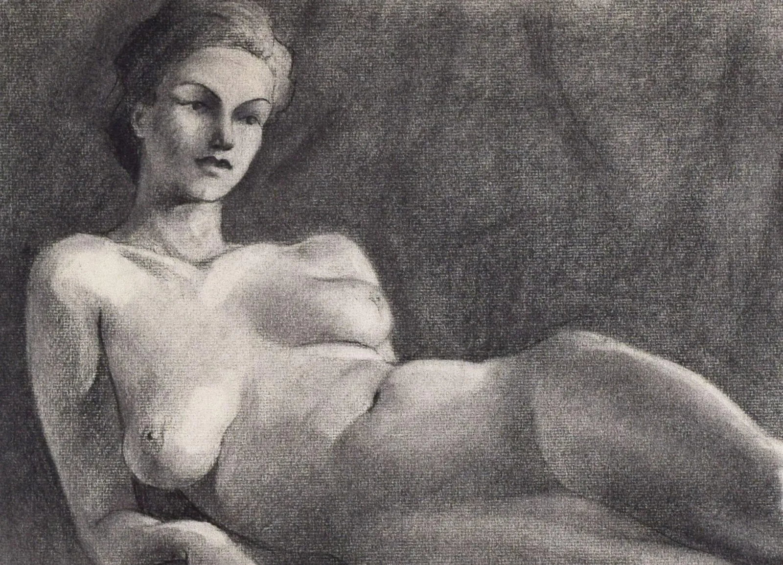 Large Vintage Art Deco Graphite Nude Female Figure Study by Illustrator William B Pattengill 1934 - 7