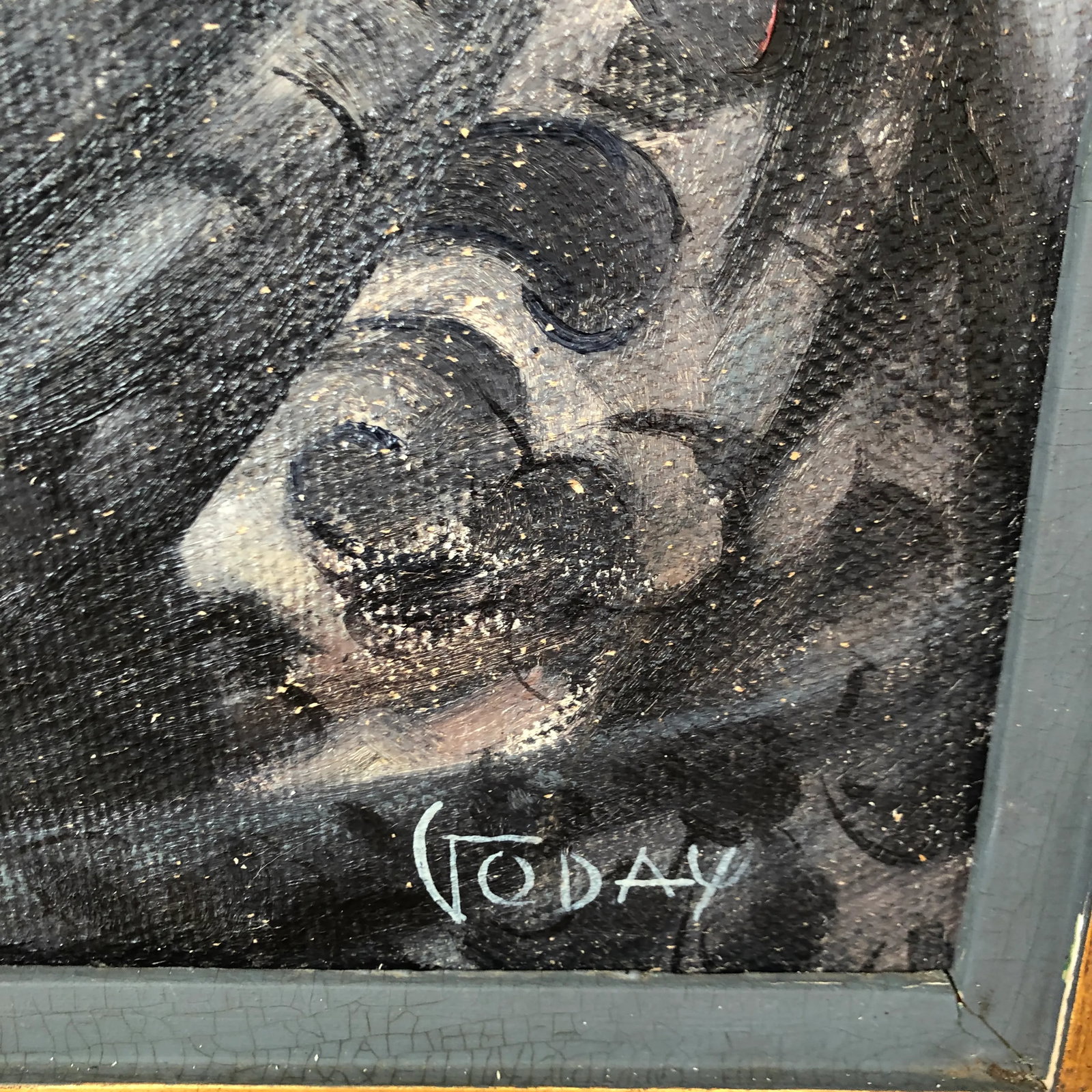 Vintage 1958 Portuguese Portrait Original Oil Painting of a Woman - 10