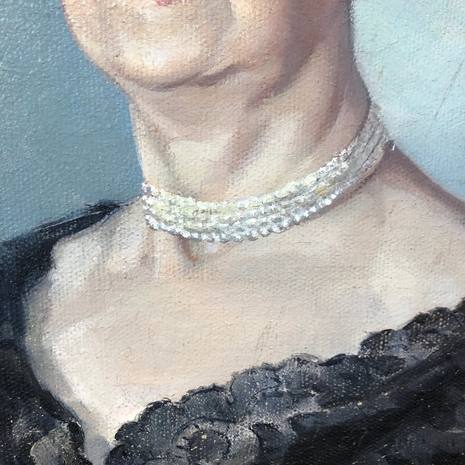 Vintage 1958 Portuguese Portrait Original Oil Painting of a Woman - 6