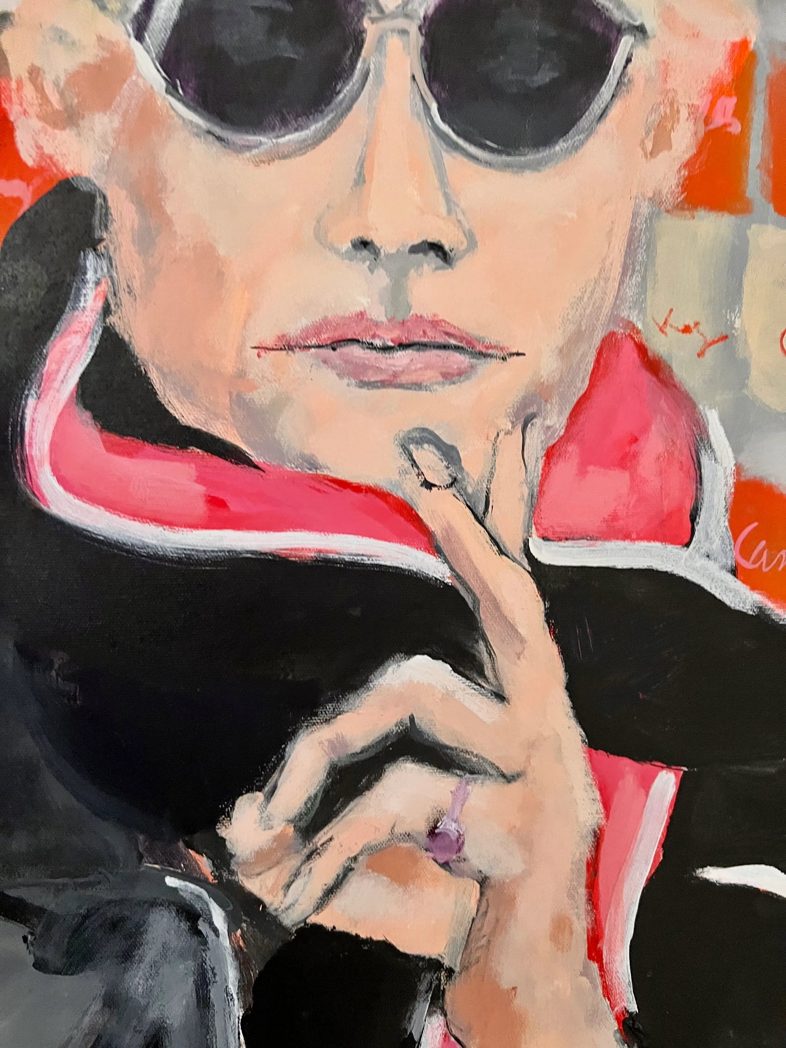 "Warhol" Contemporary Original Pop Art Portrait Painting by Sandy Welch - 3