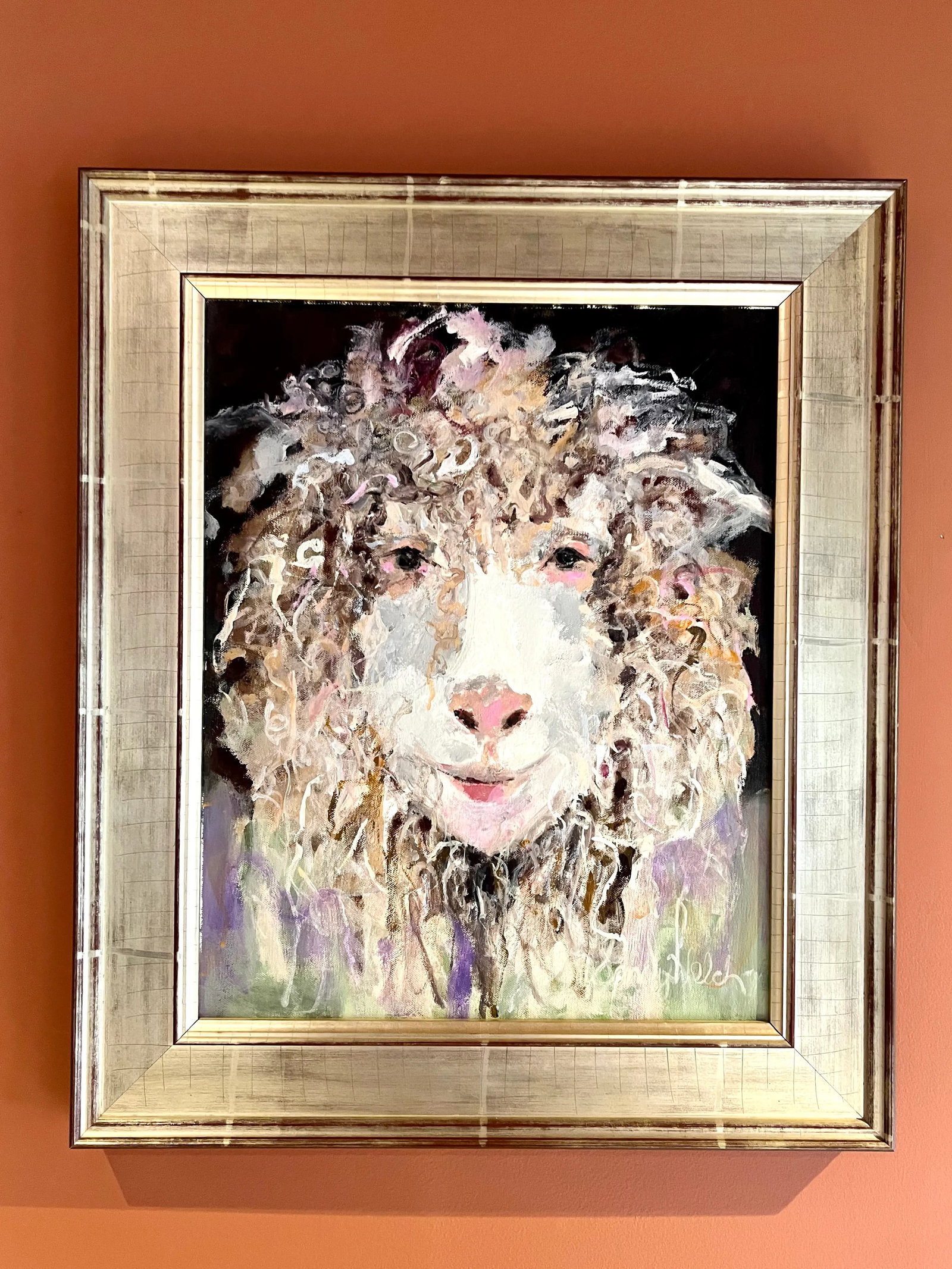 "My Girl, a Heart Warming Image of a Beautiful Lambie Pie" Contemporary Expressionist Acrylic Painti - 5