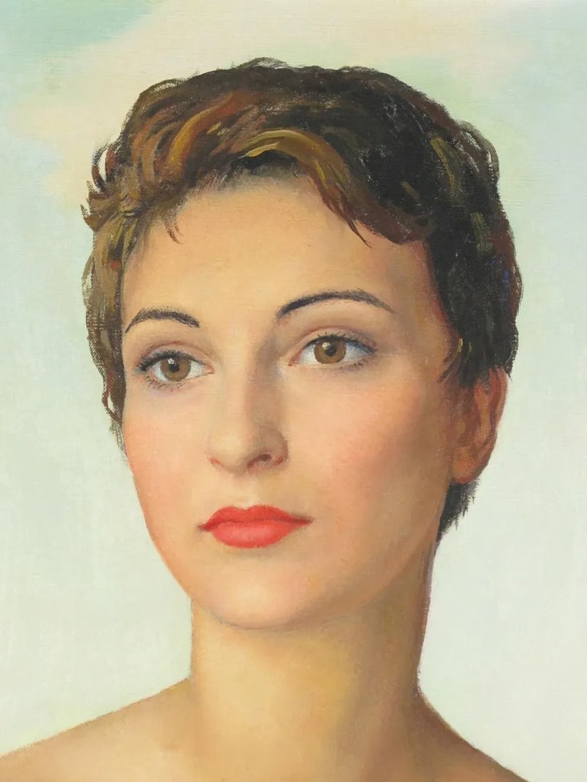 Parisian Socialite Woman Oil on Canvas Painting by Maurice Ehlinger - 8
