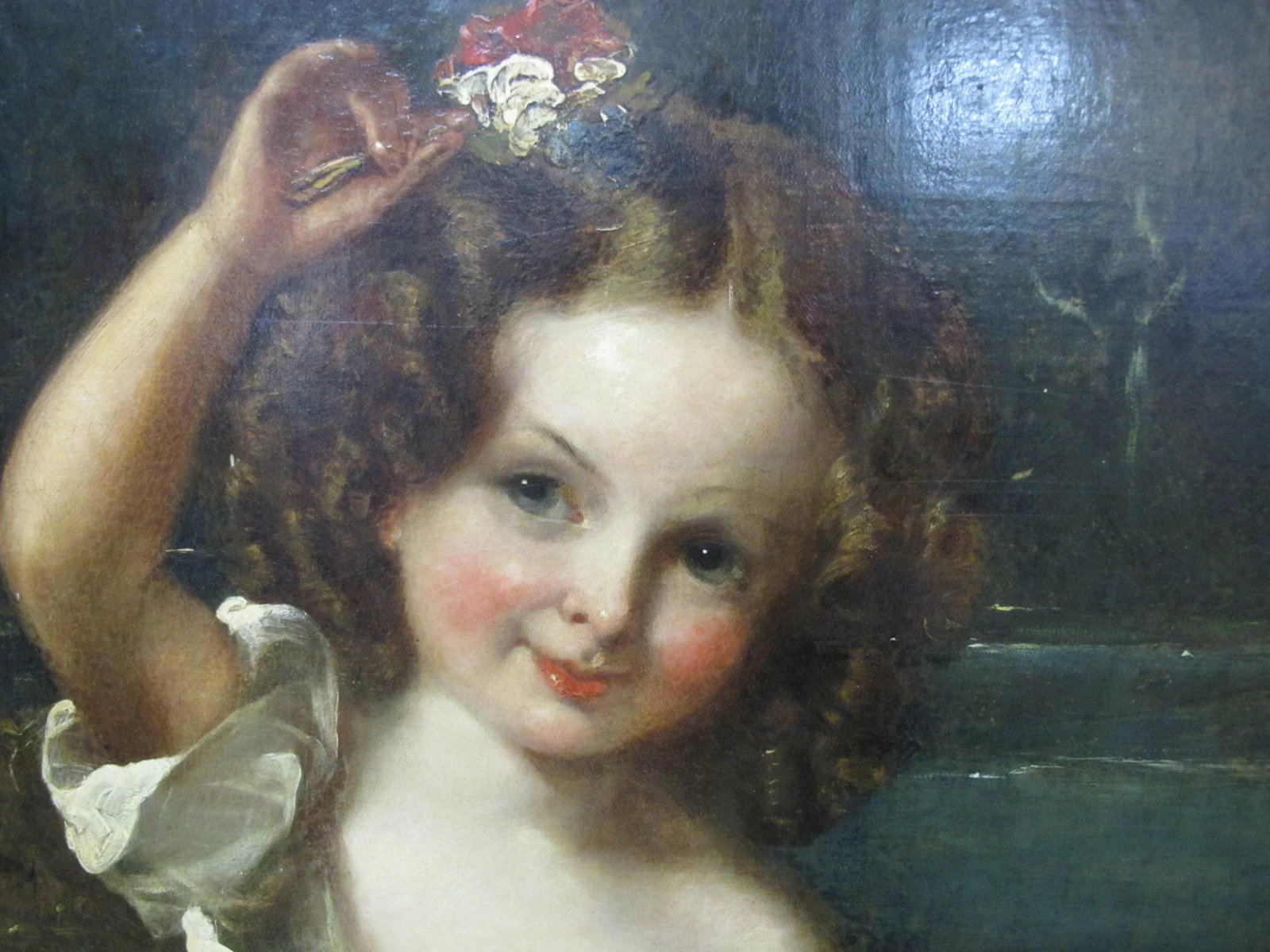 Antique 1832 John Partridge Child Daughter Portrait Oil Painting Original Frame - 10