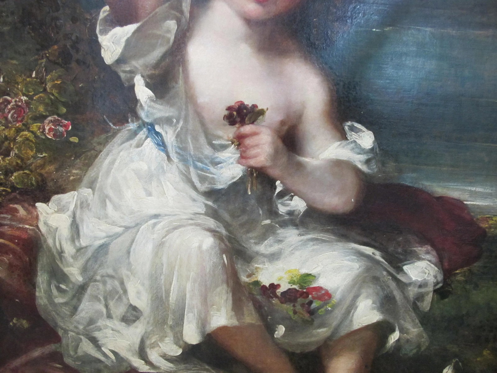 Antique 1832 John Partridge Child Daughter Portrait Oil Painting Original Frame - 8