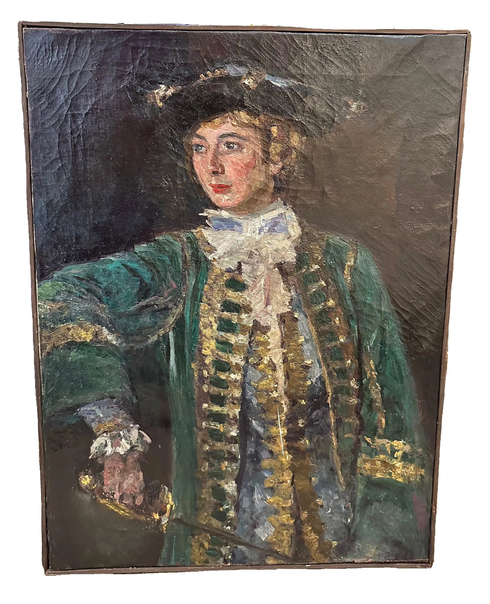 Antique Portrait Oil Painting of a Young Man in His Finery - 10