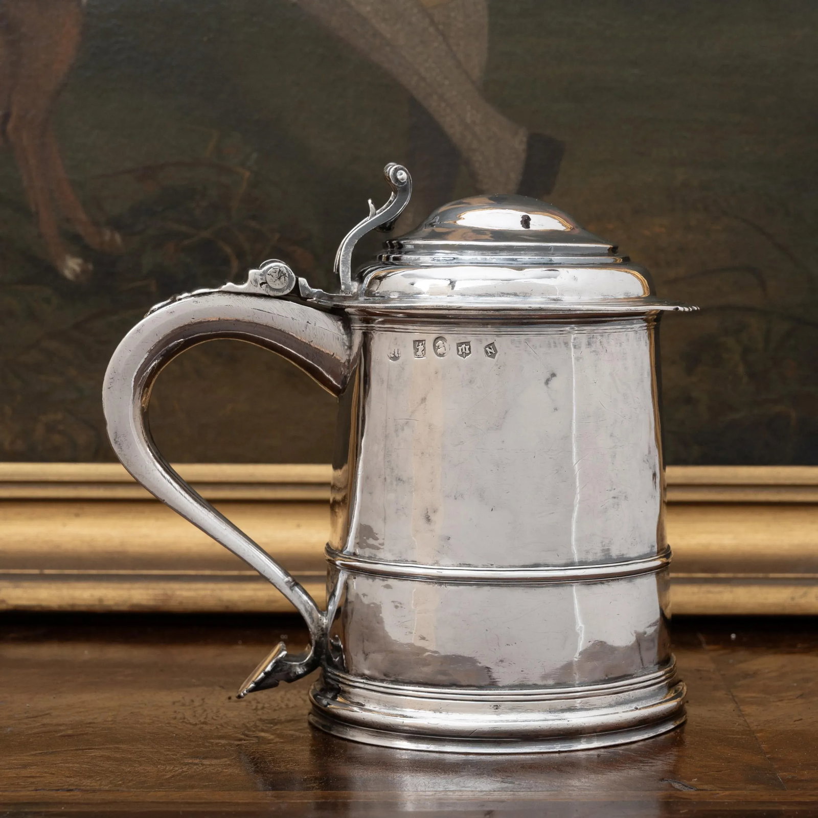 Queen Anne Provincial Britannia Silver Tankard, John Elston, Exeter, 1713 - 13