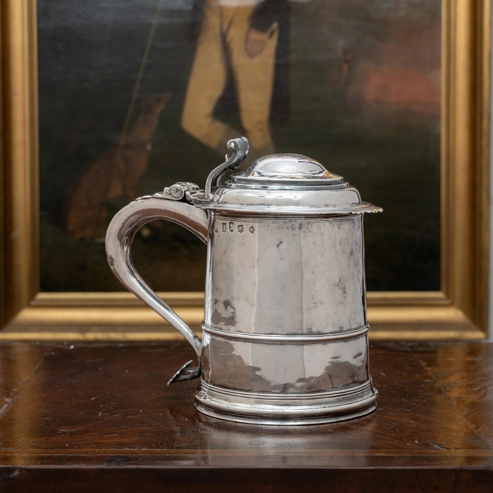 Queen Anne Provincial Britannia Silver Tankard, John Elston, Exeter, 1713 - 2