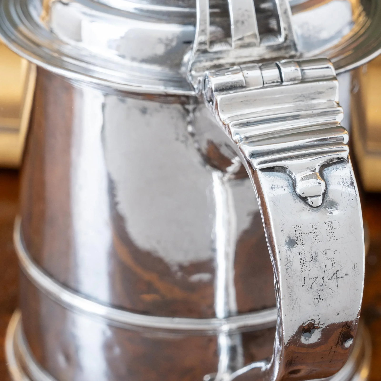 Queen Anne Provincial Britannia Silver Tankard, John Elston, Exeter, 1713 - 3