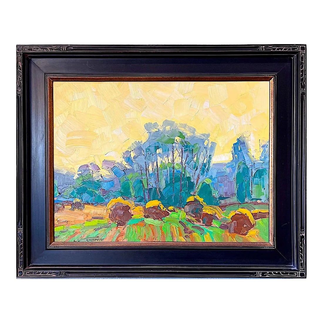 Western Landscape Painting - Montana Ranch - "Summer Fades" by Caleb Meyer: Idaho born Caleb Meyer discovered art in college. Post graduation he apprenticed with renowned artist Robert Moore. Next teaching high school art before deciding to paint full-time in 2011. Today he