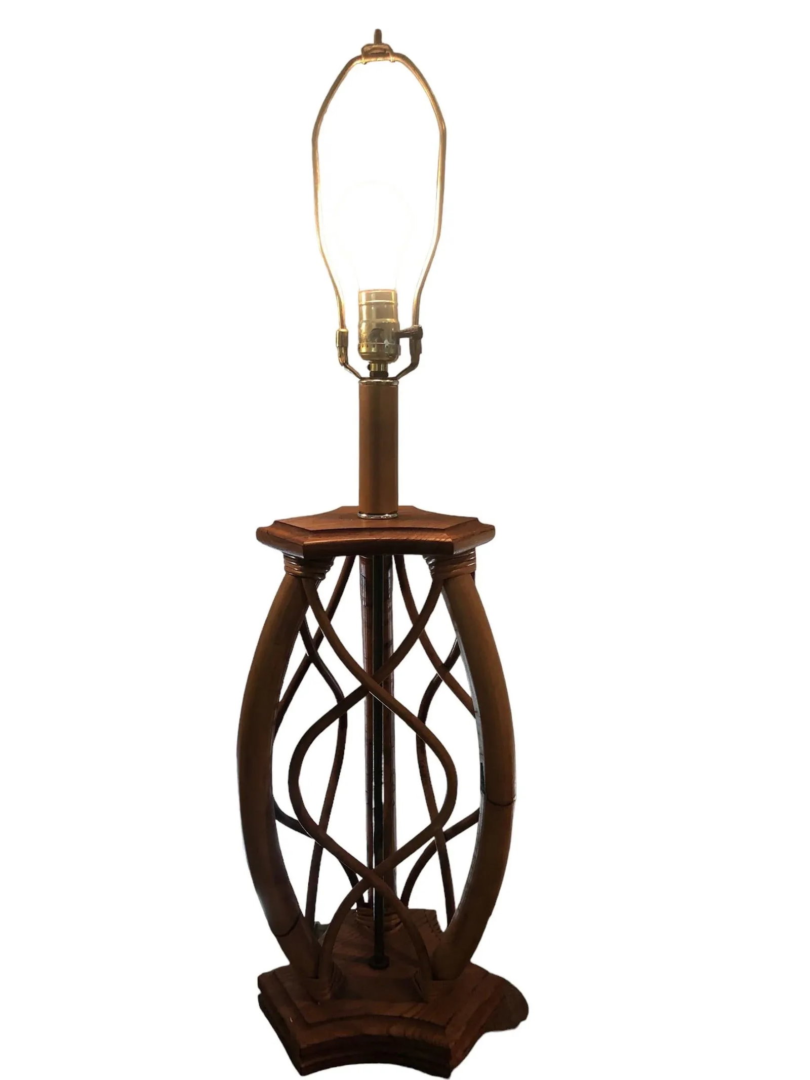 Pair of Mid-Century Rattan Table Lamps - 9