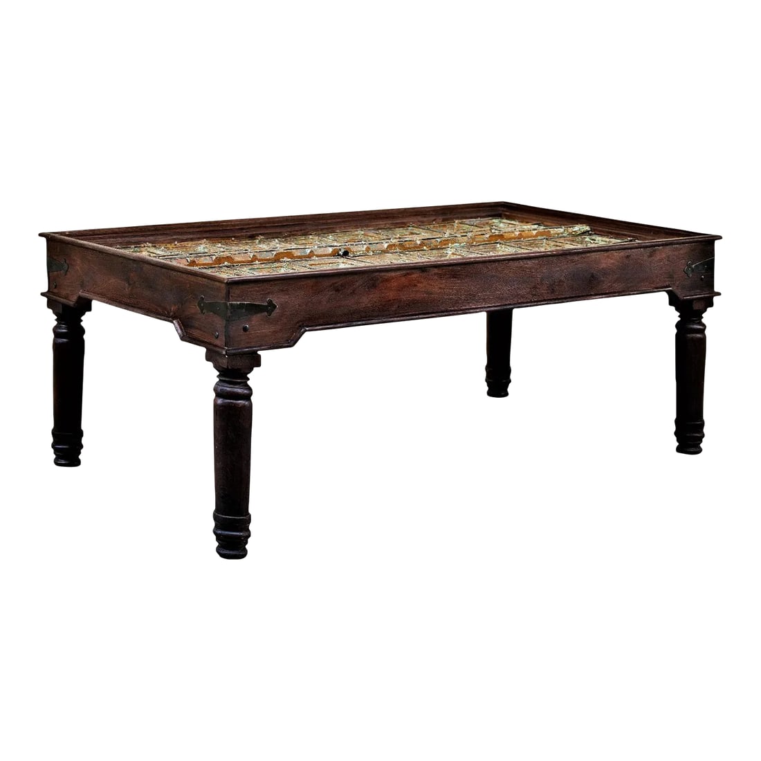 1920s Antique Door Repurposed 8 Seater Solid Wood Dining Table: Dimensions: 83" W x 46" D x 31" H The listed dimensions are measured from one extremity to the other, height wise and width wise. Please contact us for specific dimensions. Construction: 100% Solid