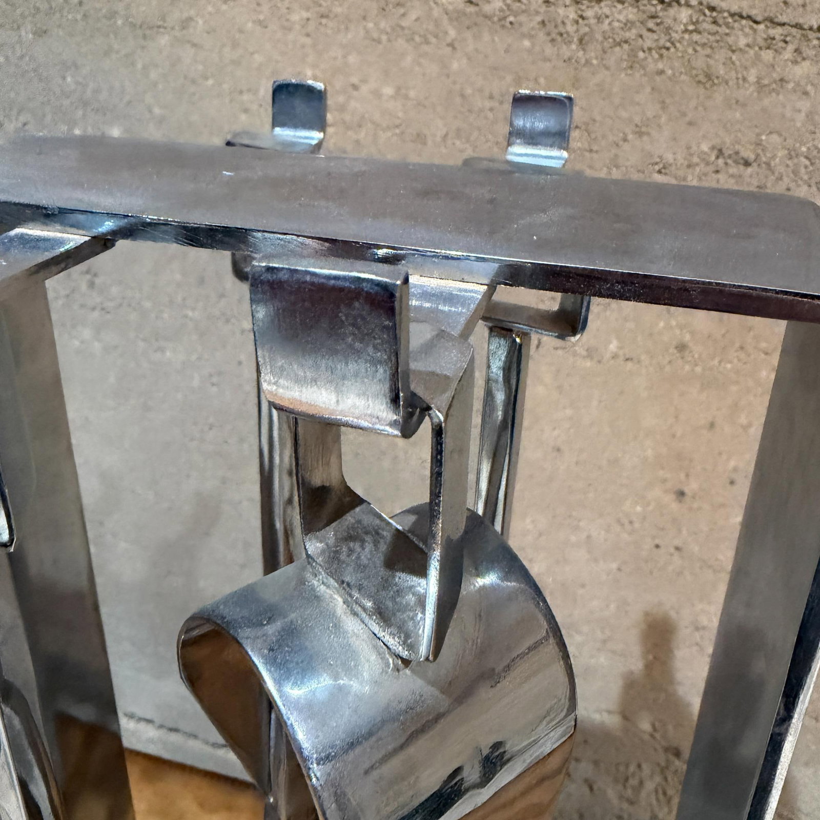 1950s French Fire Tool Chrome Fireplace Set Style Pierre Guariche - 10