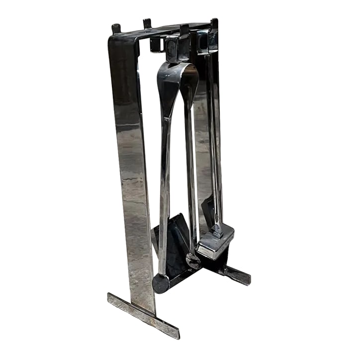 1950s French Fire Tool Chrome Fireplace Set Style Pierre Guariche (1 of 12)