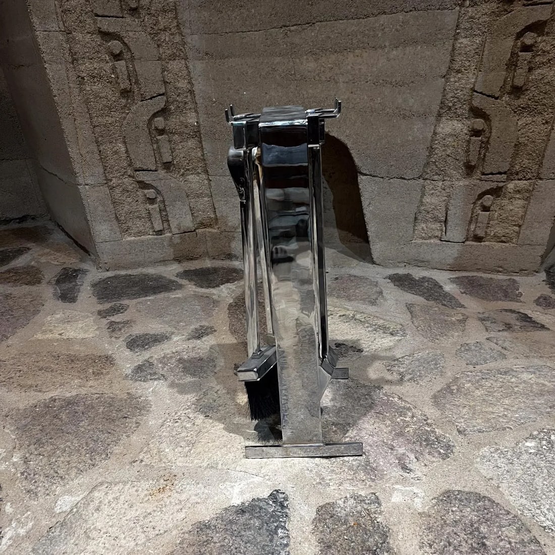 1950s French Fire Tool Chrome Fireplace Set Style Pierre Guariche - 2