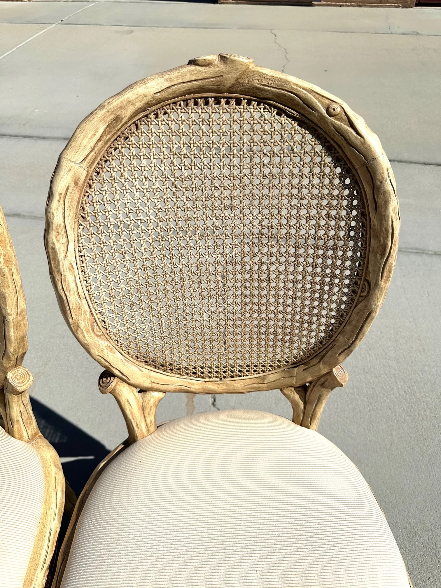 Faux Bois Cane Back Dining Chairs-A Pair - 2