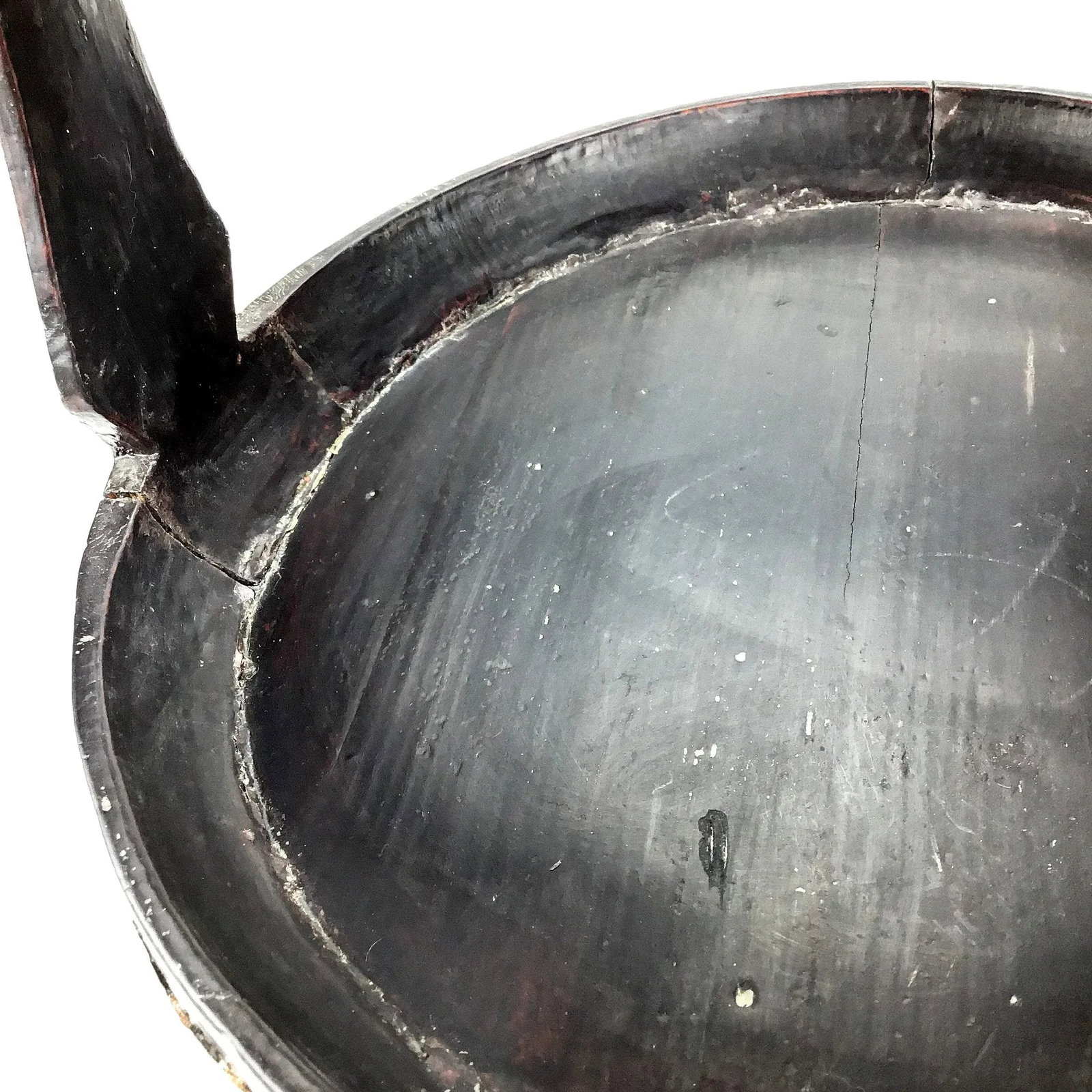 Chinese Antique Hand Carved Wood Presentation Platter or Cake Holder With Handle - 8