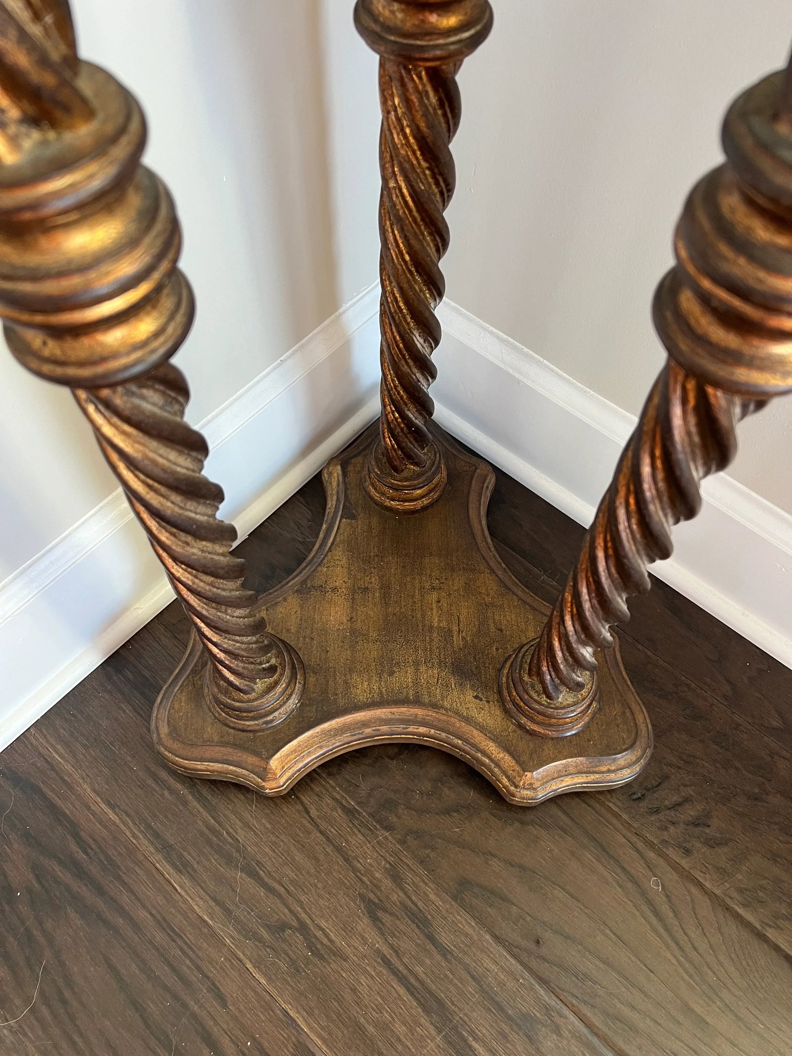 Vintage Venetian Gold Twisted Leg Pedestal - 4