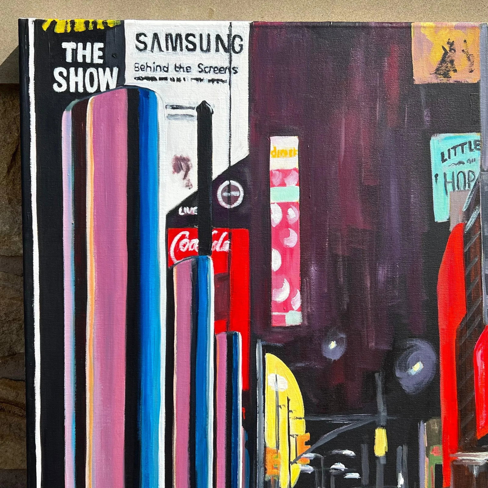 Painting of Broadway New York City Street Scene After the Rain - Unique Original Art by British Arti - 4