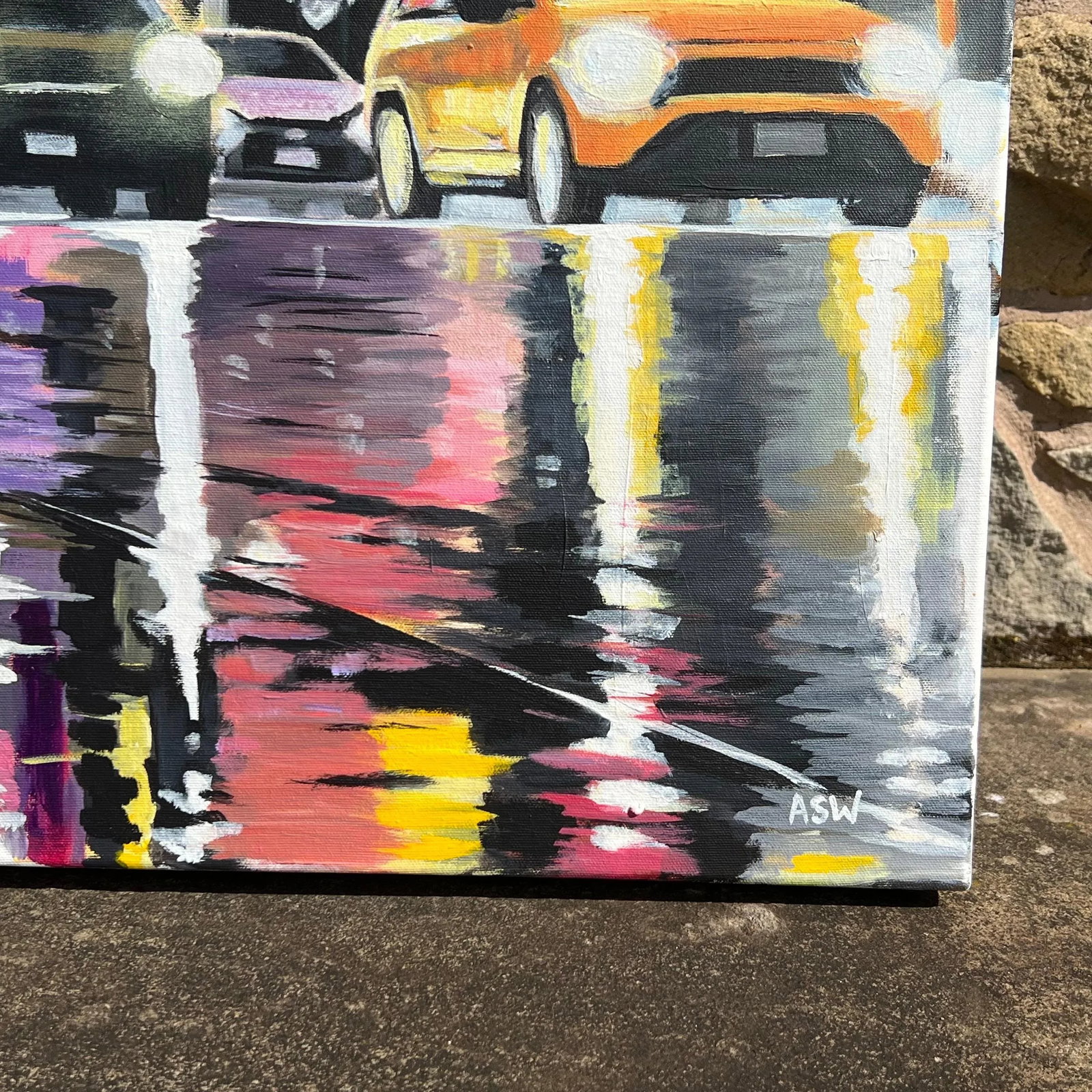 Painting of Broadway New York City Street Scene After the Rain - Unique Original Art by British Arti - 7
