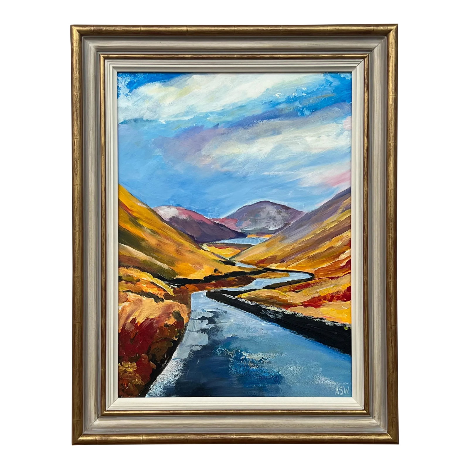 Kirkstone Pass Mountain Landscape in the Lake District of England: A Memory of Kirkstone Pass Mountain Landscape in the Lake District of England, by Contemporary British Artist Art measures 16 x 22 inches Frame measures 22 x 28 inches Angela Wakefield has twice been