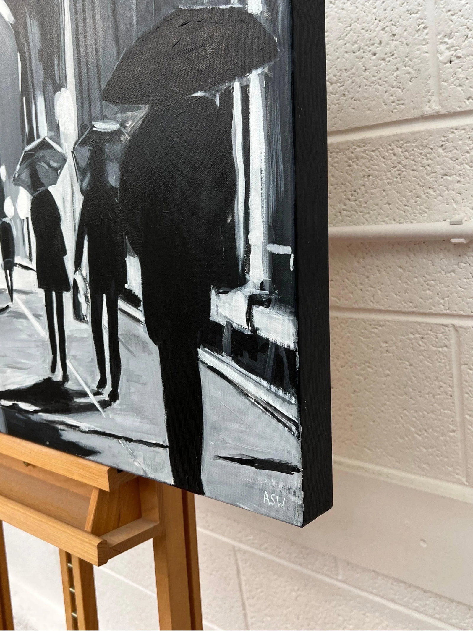 Black & White Painting of Hammersmith Bridge in London - Unique Original Art by British Urban Landsc - 8
