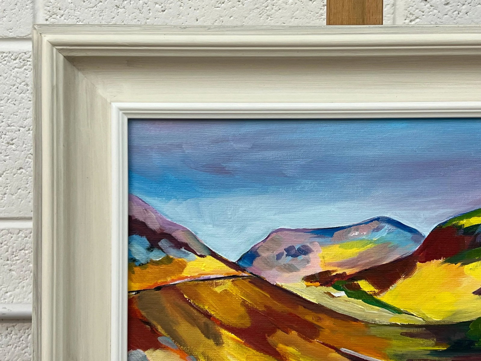 Angela Wakefield Colourful Abstract Yellow Painting of Scottish Highlands by Contemporary Artist, 20 - 7