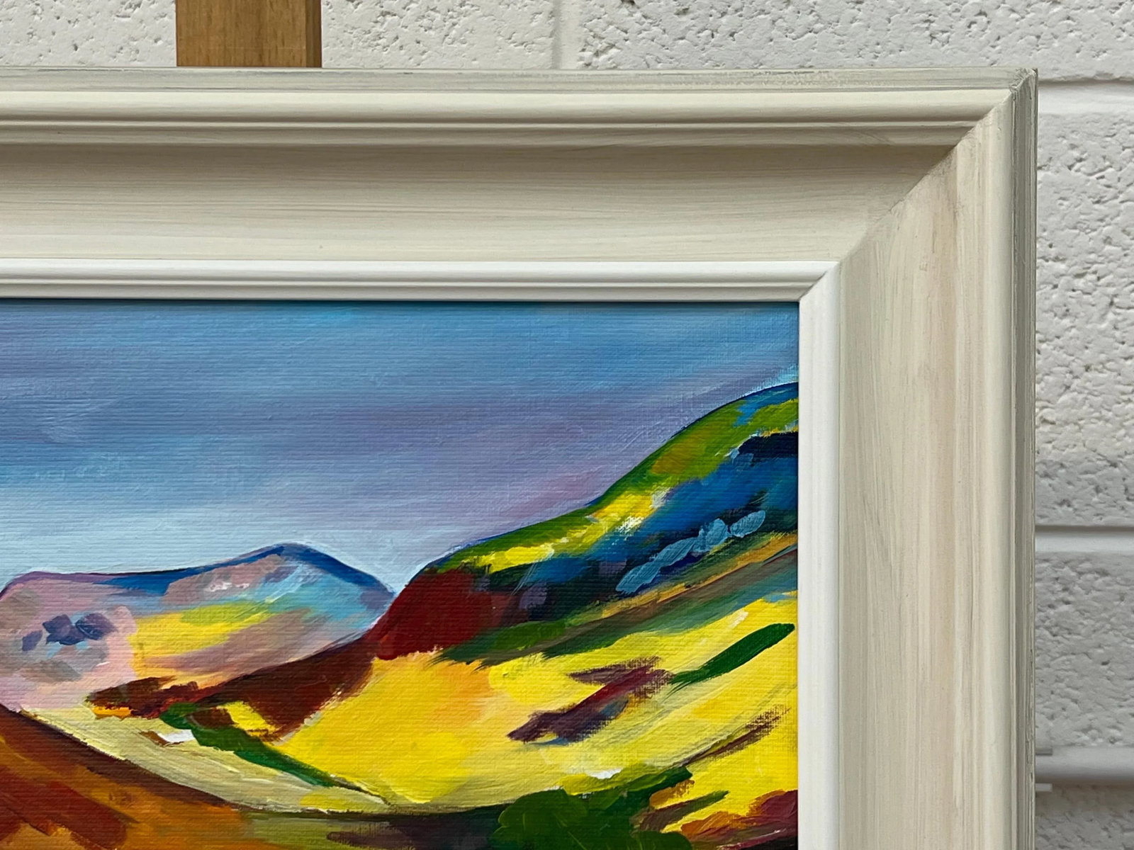 Angela Wakefield Colourful Abstract Yellow Painting of Scottish Highlands by Contemporary Artist, 20 - 8