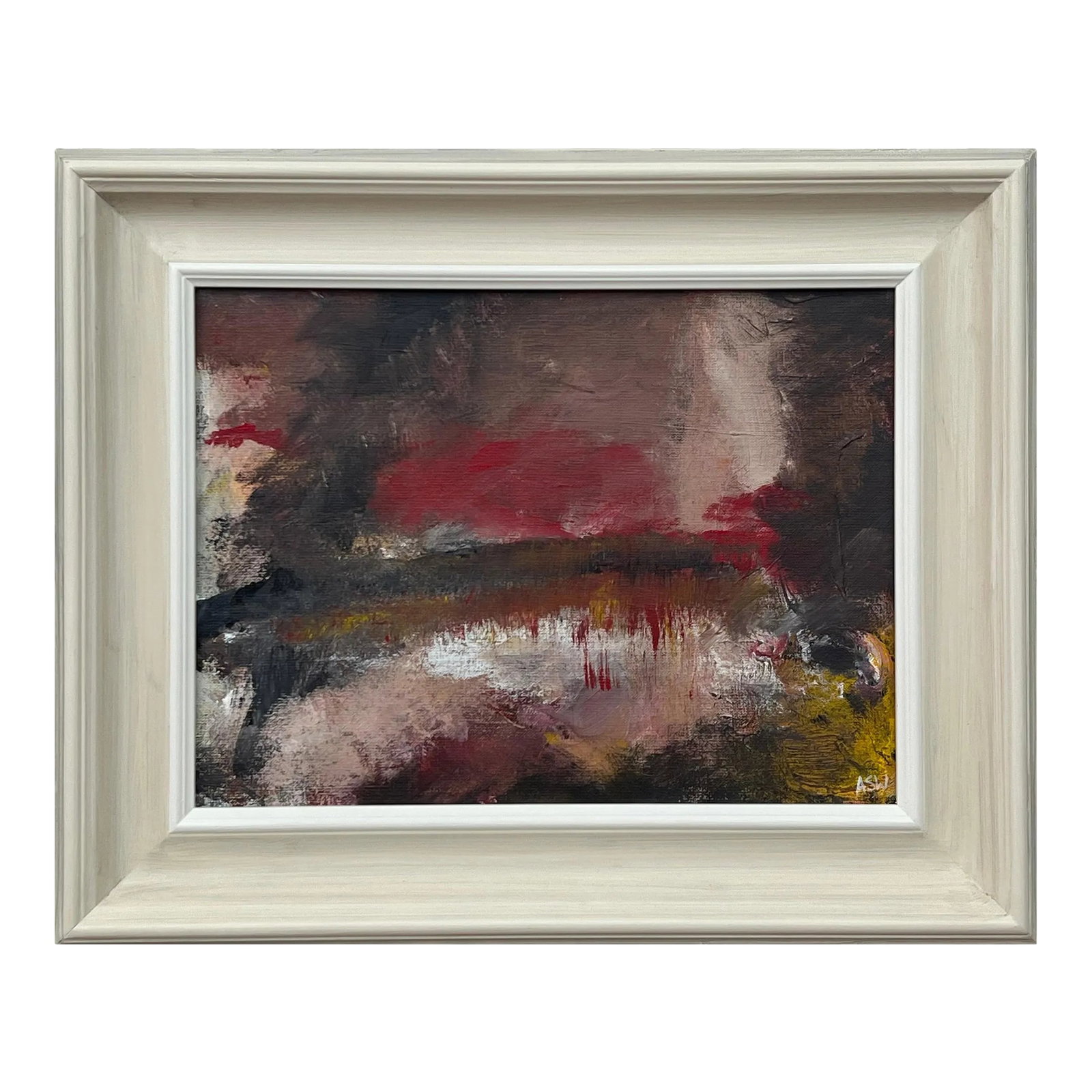 Dark Red & Black Expressive Abstract Painting by Contemporary British Artist: Dark Red & Black Expressive Abstract Painting by Contemporary British Artist, Angela Wakefield. This unique original forms part of a new body of work based on human emotions, and explores the