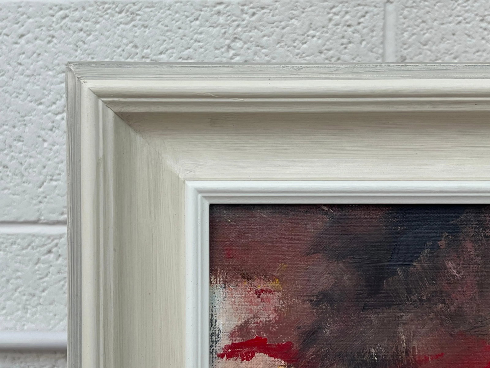 Dark Red & Black Expressive Abstract Painting by Contemporary British Artist - 8