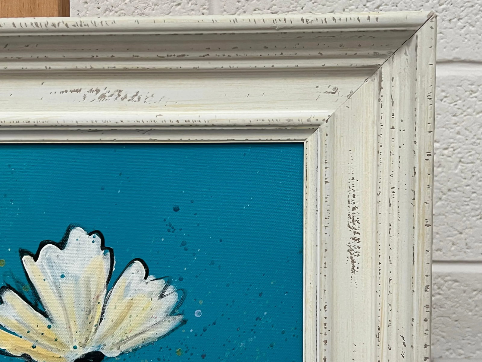 Angela Wakefield Design Study of Wild Pink & White Flowers on Turquoise by Contemporary Artist, 2023 - 8