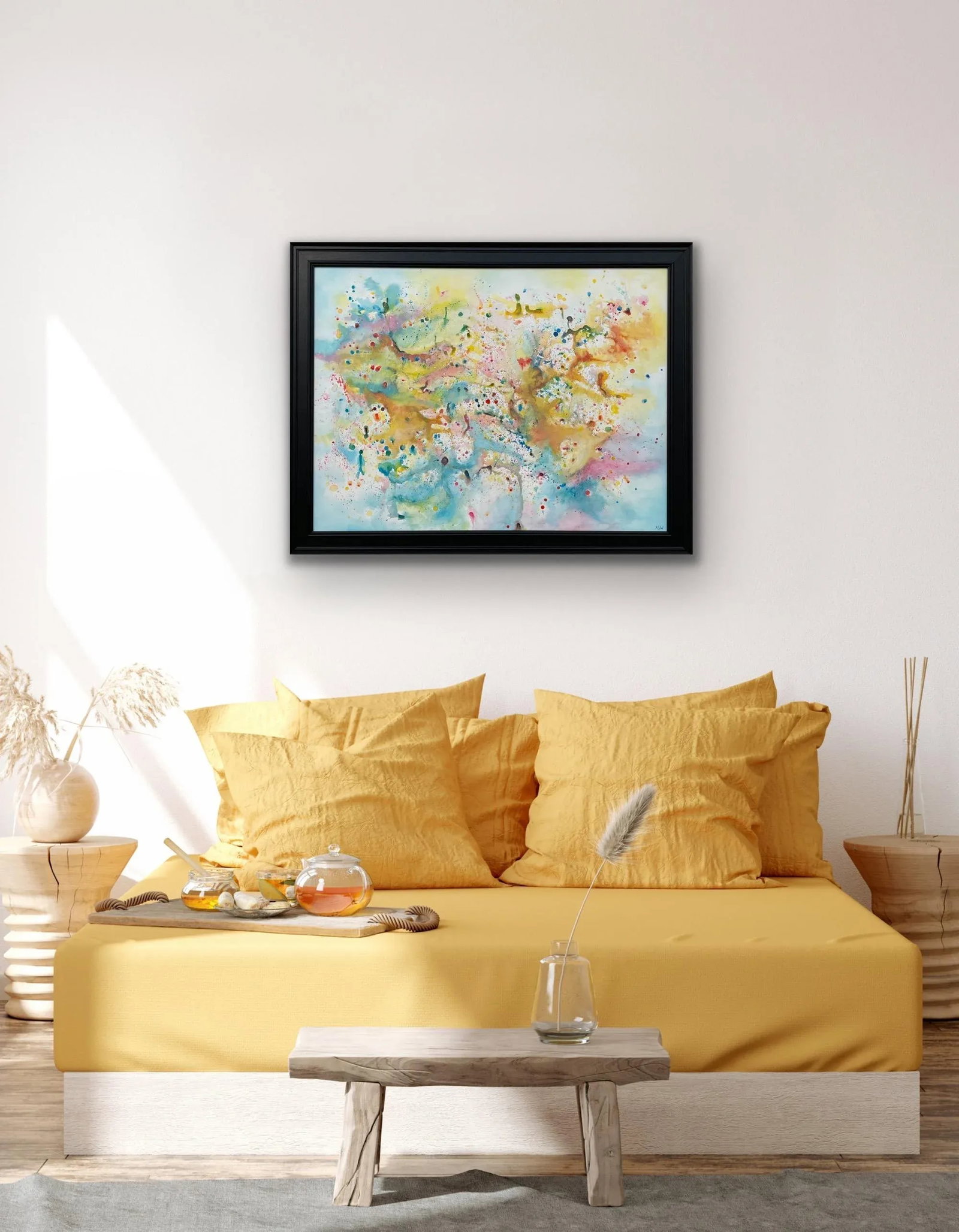 Light Colourful Abstract Art on White Background - Unique Original Art by Contemporary British Artis - 2