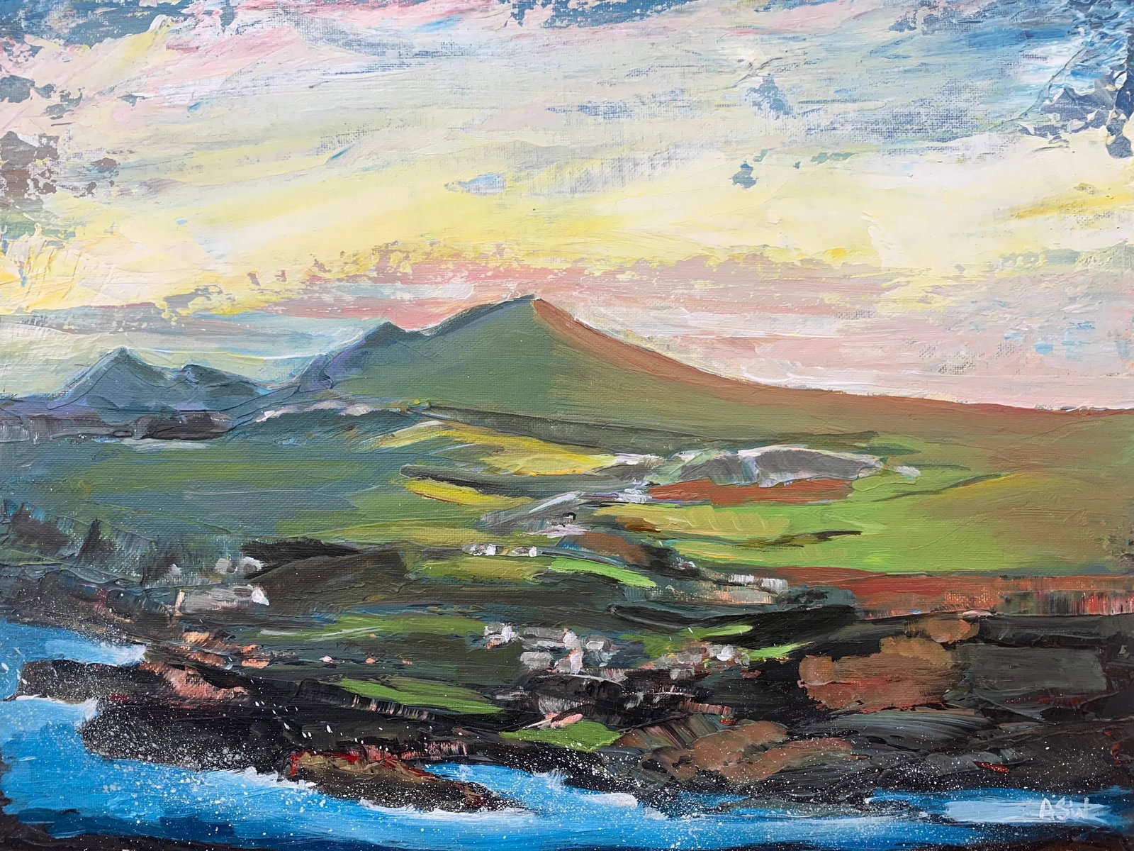 Original Abstract Landscape Painting of the Scottish Highlands by British Artist - 10